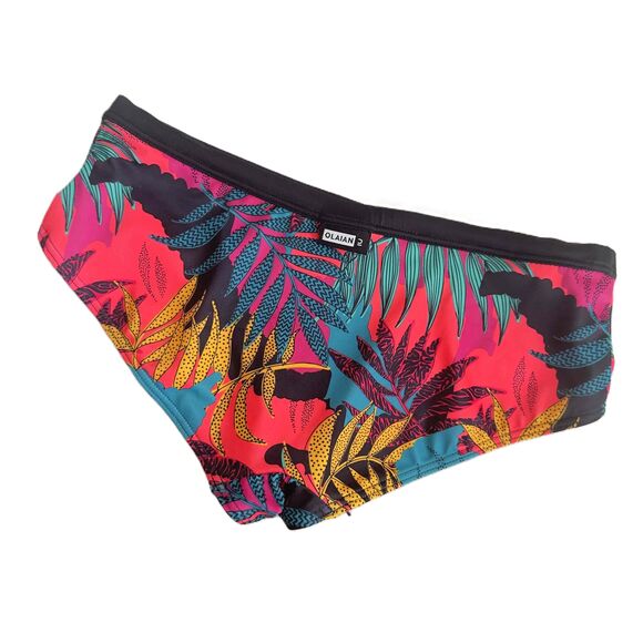 Olaian Surfing Bikini Bottoms Medium Tropical Print Elastic Waistband - Picture 1 of 4